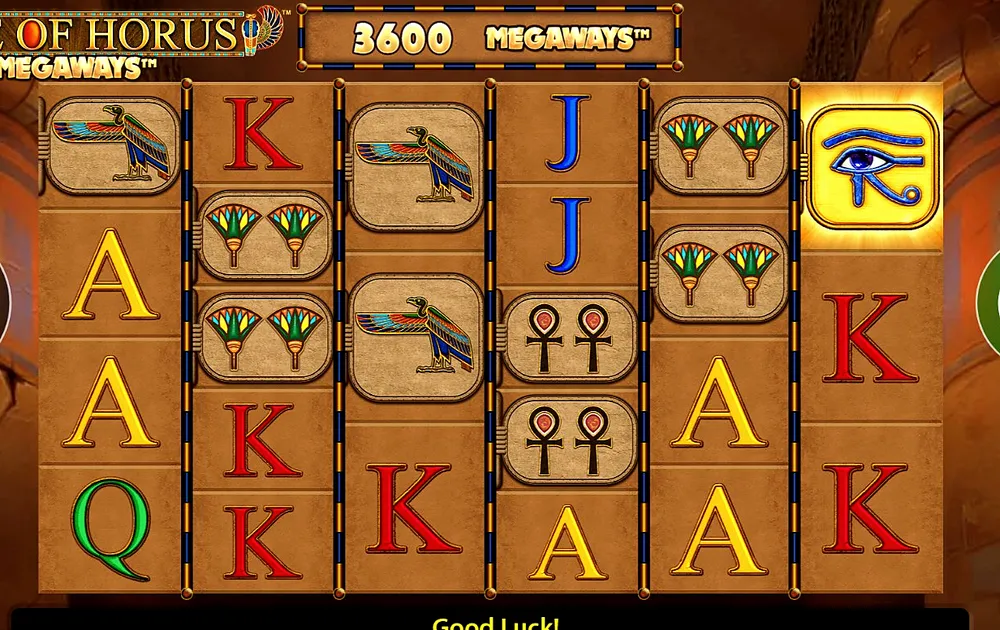 Eye of Horus Megaways six reels showing 3,600 ways on one spin